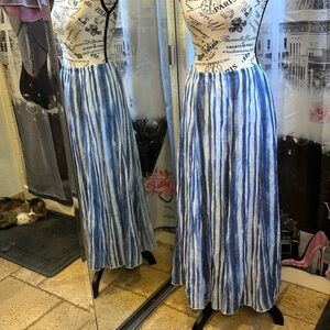 NWT Zac & Rachel Blue Maritime Maxi Skirt